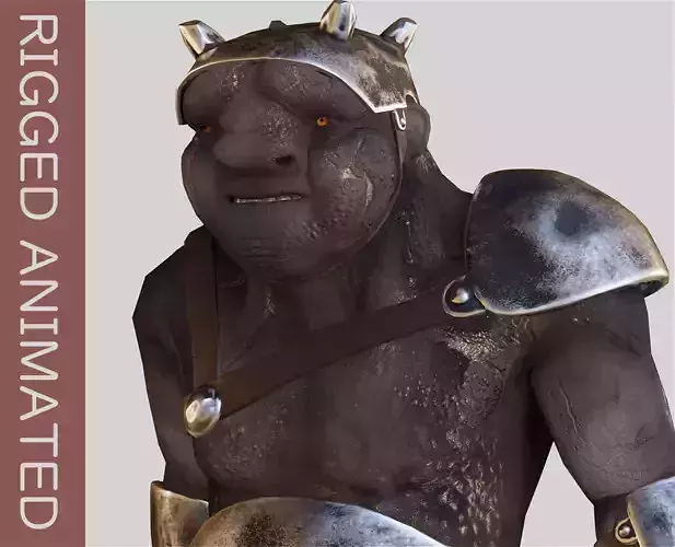 Armed Troll Low-poly 3D model