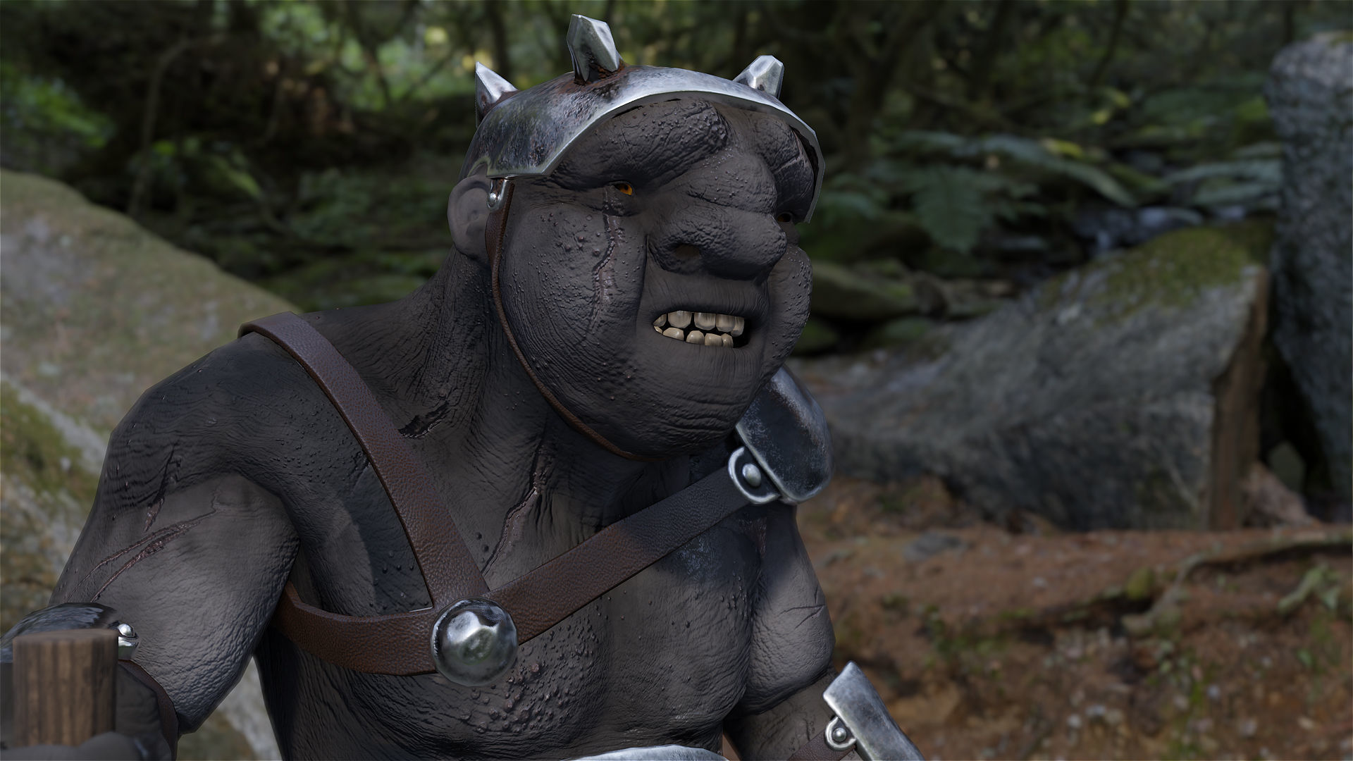 Armed Troll Low-poly 3D model_11