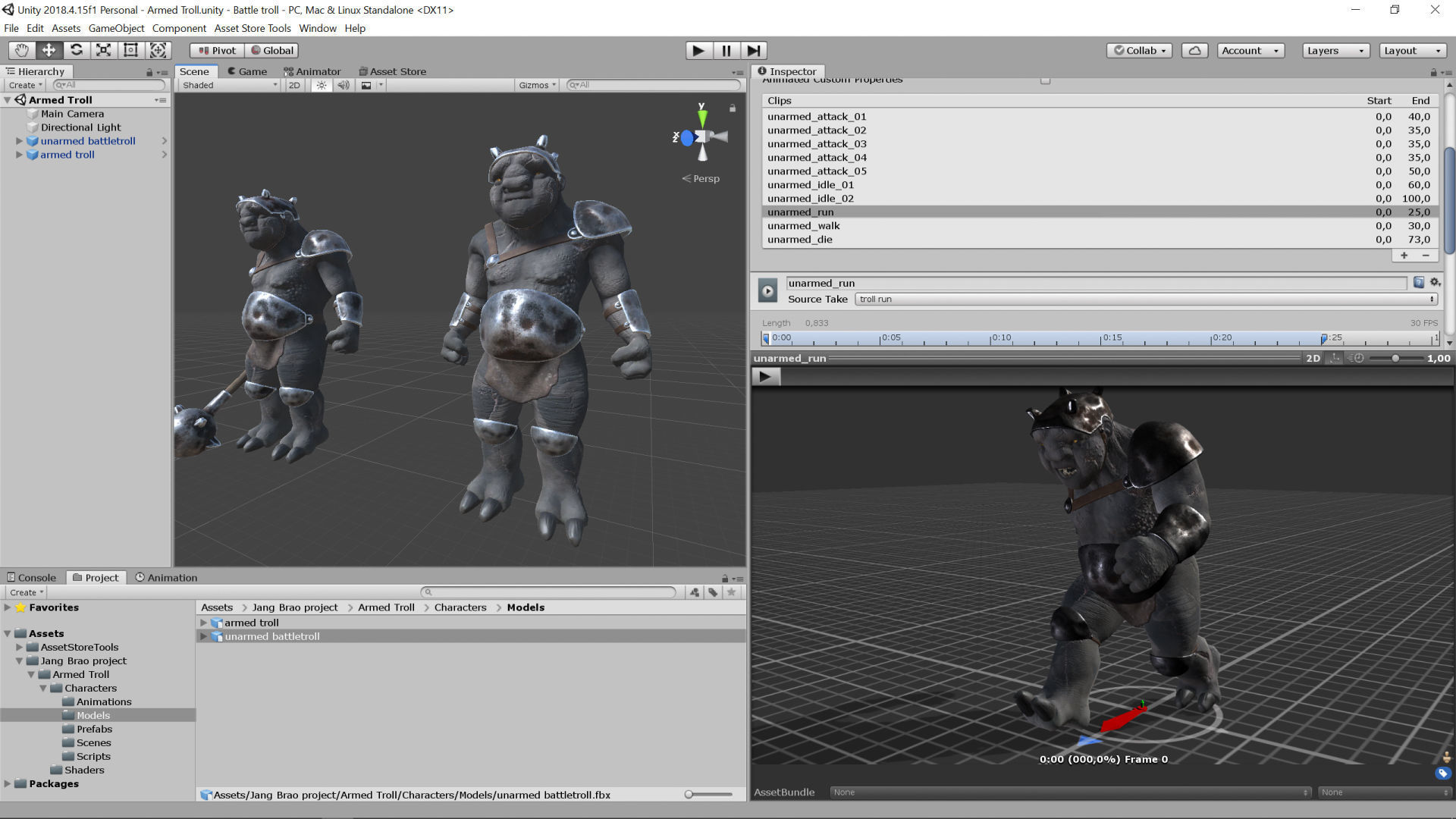 Armed Troll Low-poly 3D model_12