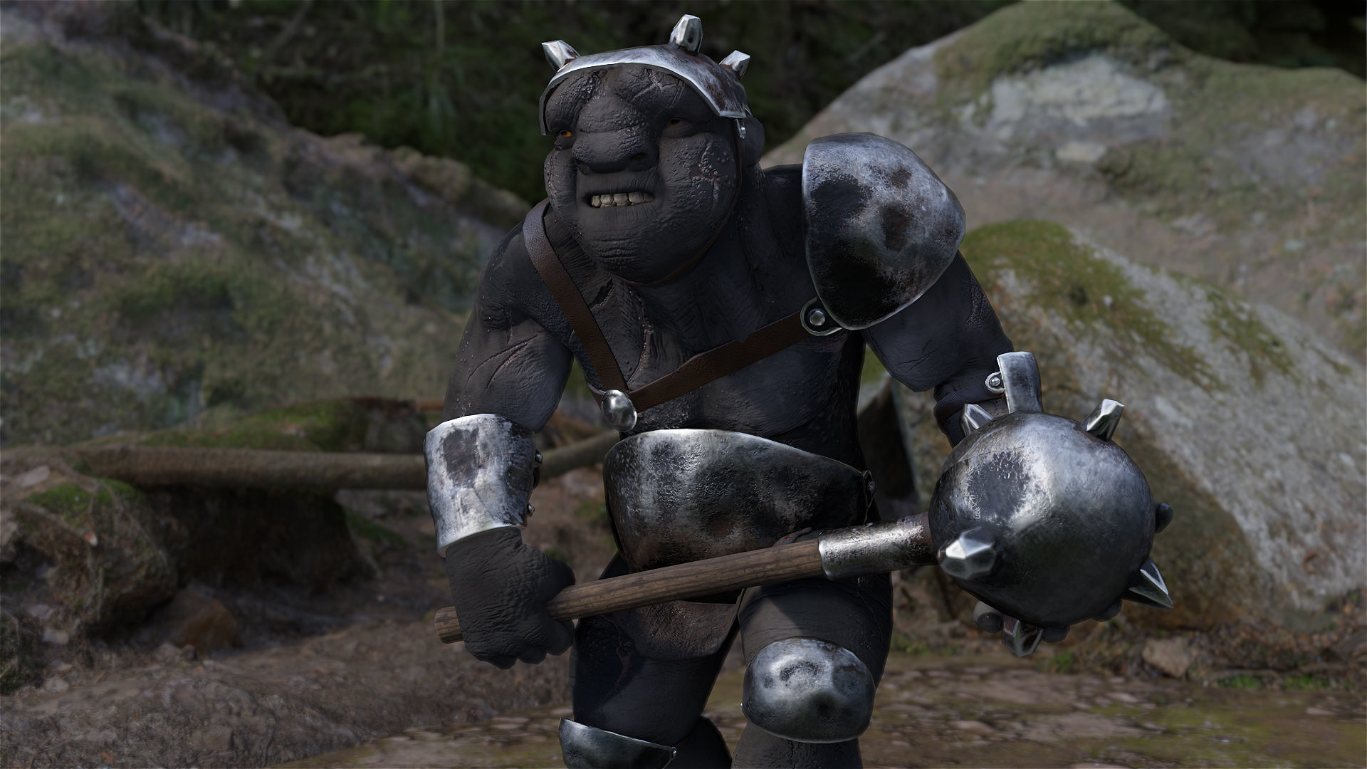 Armed Troll Low-poly 3D model_10