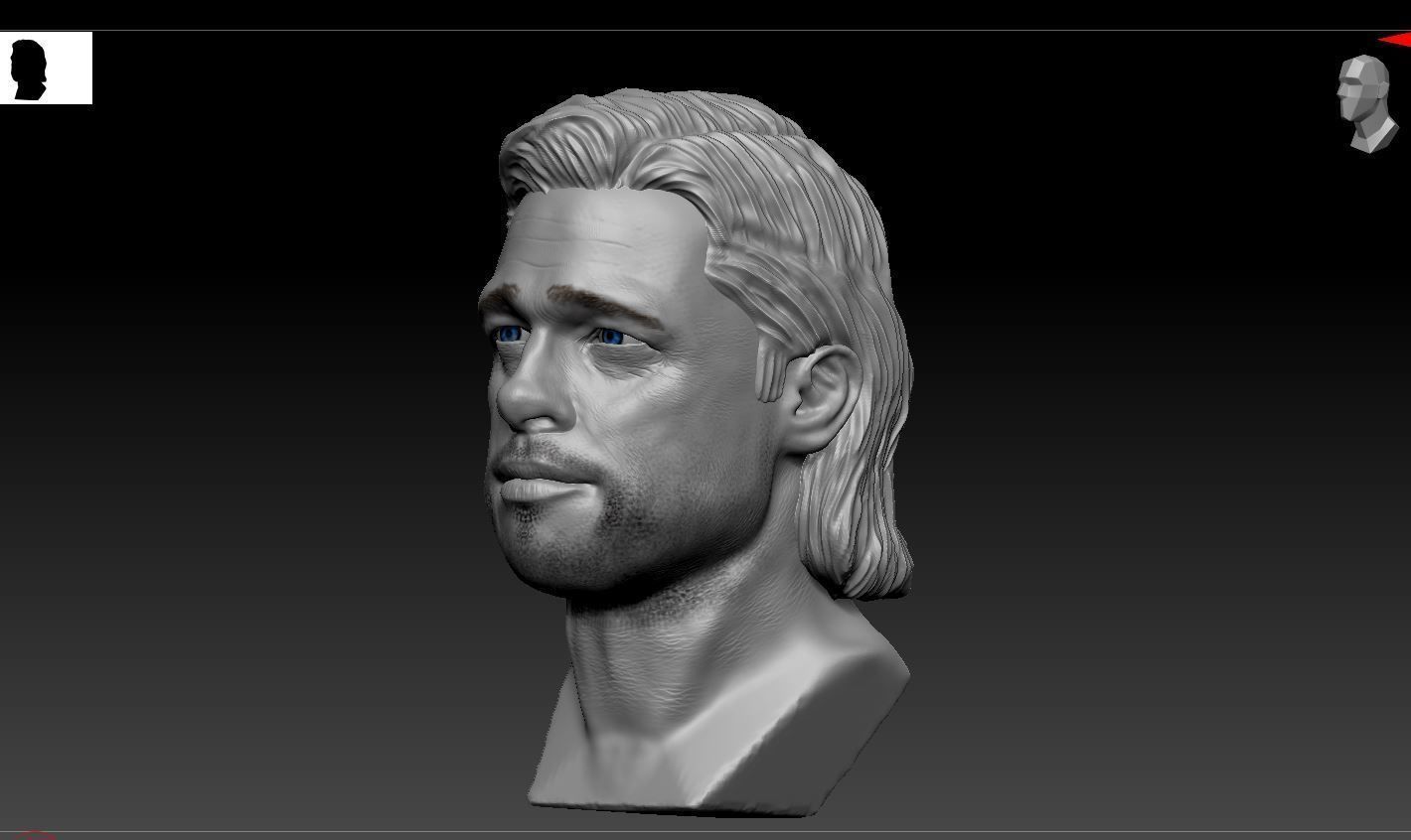 Brad Pitt Bust 3D print model_1