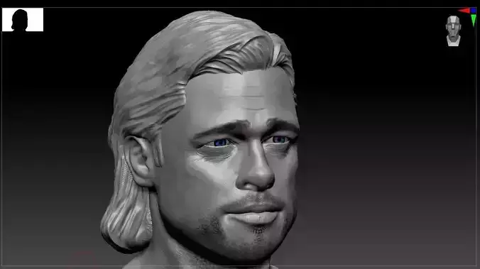 Brad Pitt Bust 3D print model Brad Pitt Bust 3D print model