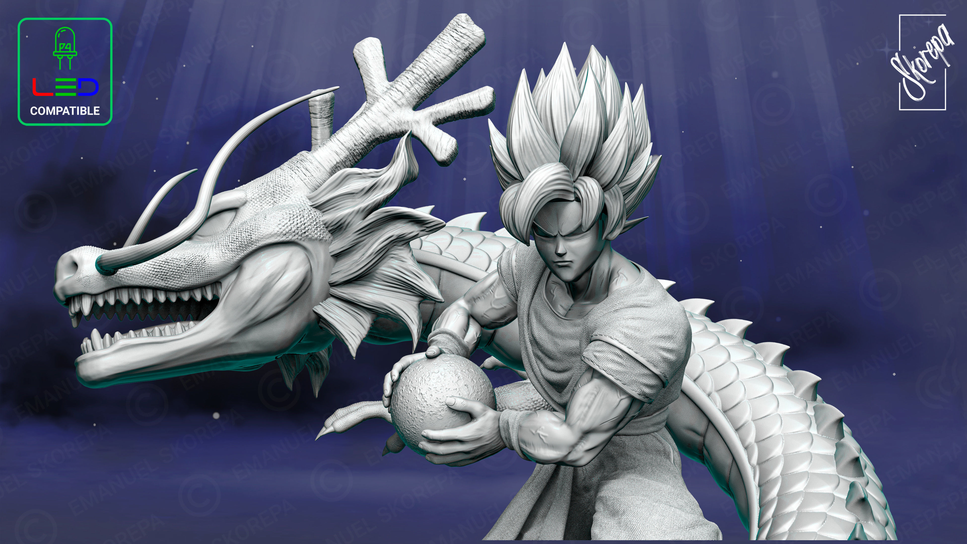 GOKU AND SHENLONG 3D print model_2