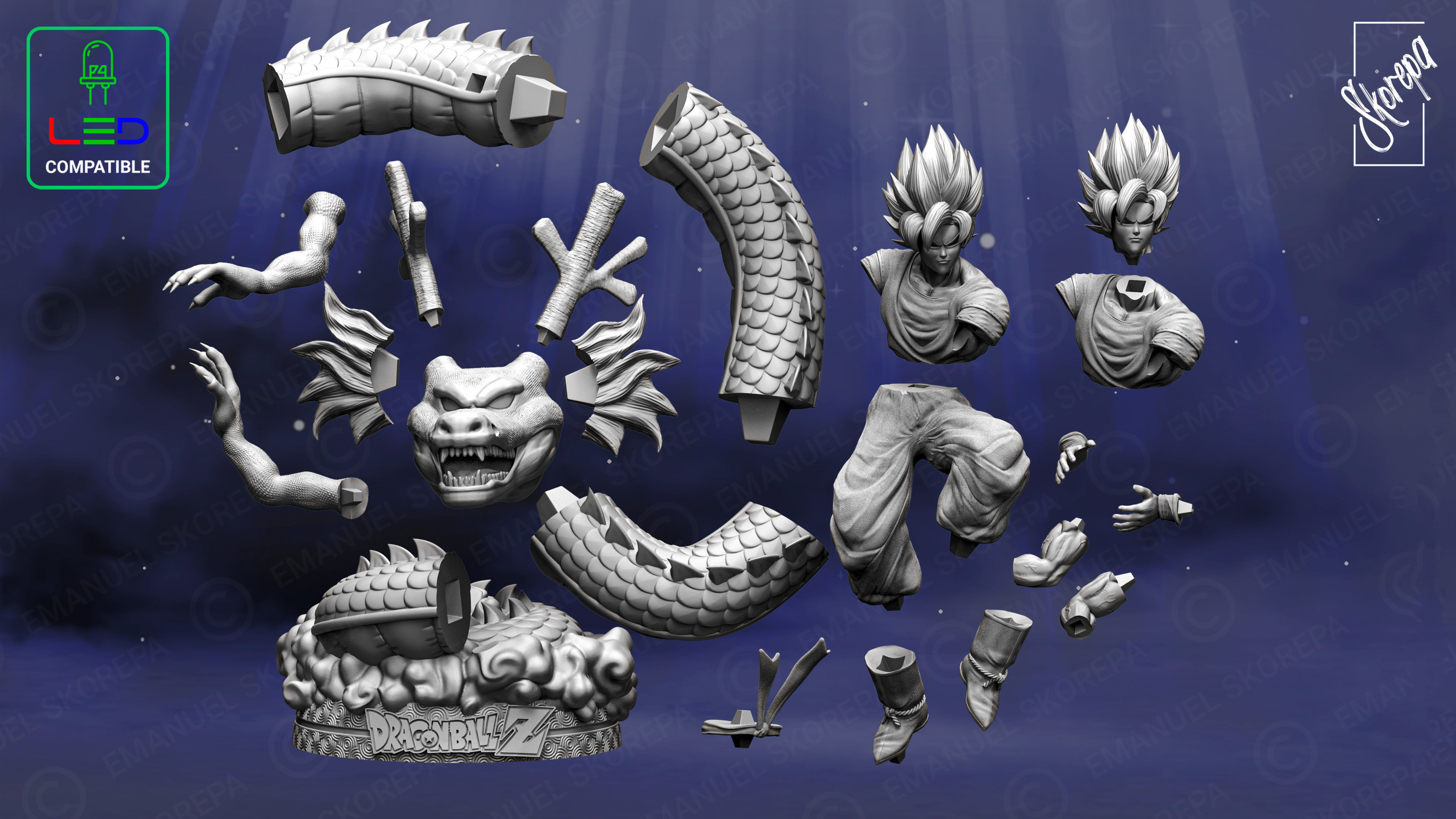 GOKU AND SHENLONG 3D print model_4