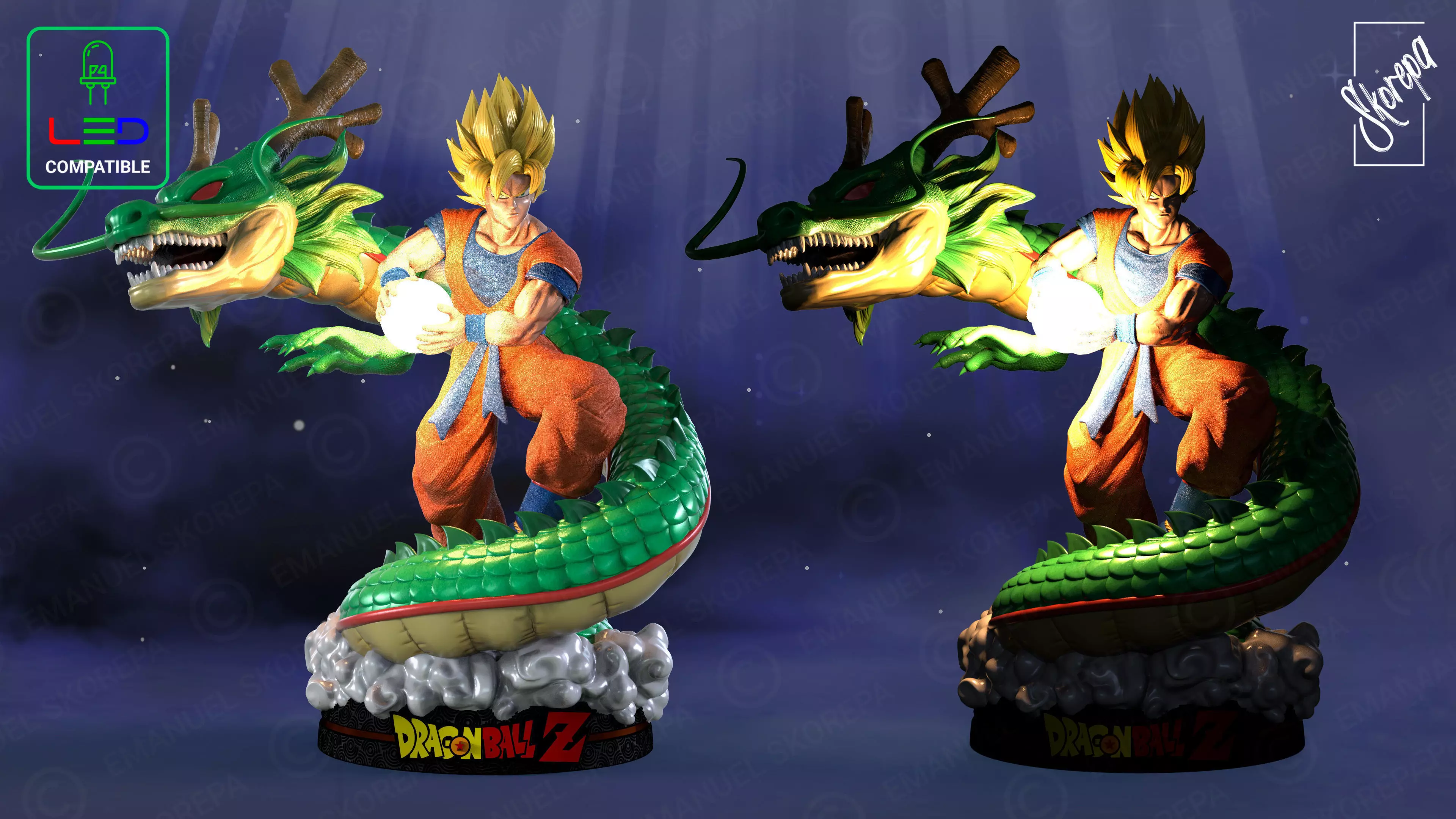 GOKU AND SHENLONG 3D print model_0