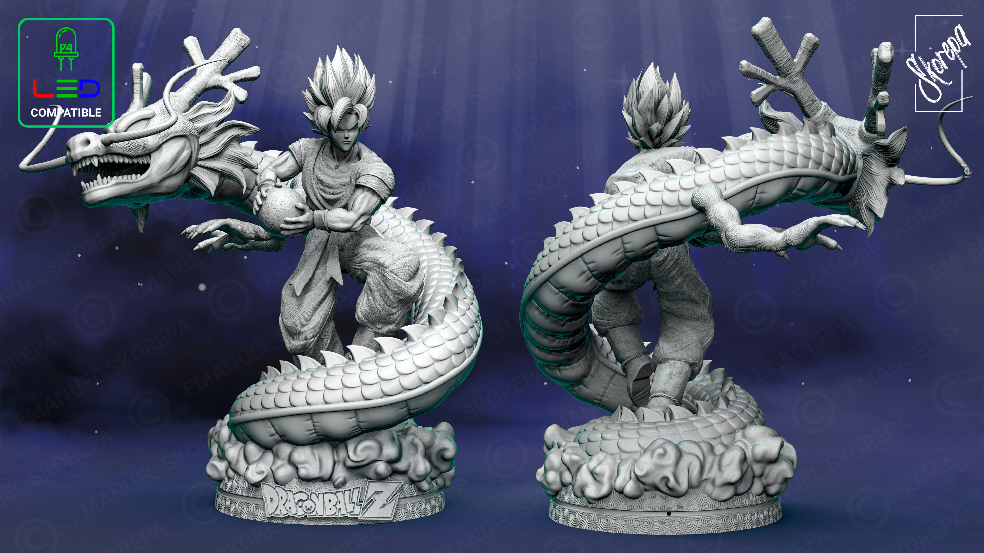 GOKU AND SHENLONG 3D print model_1