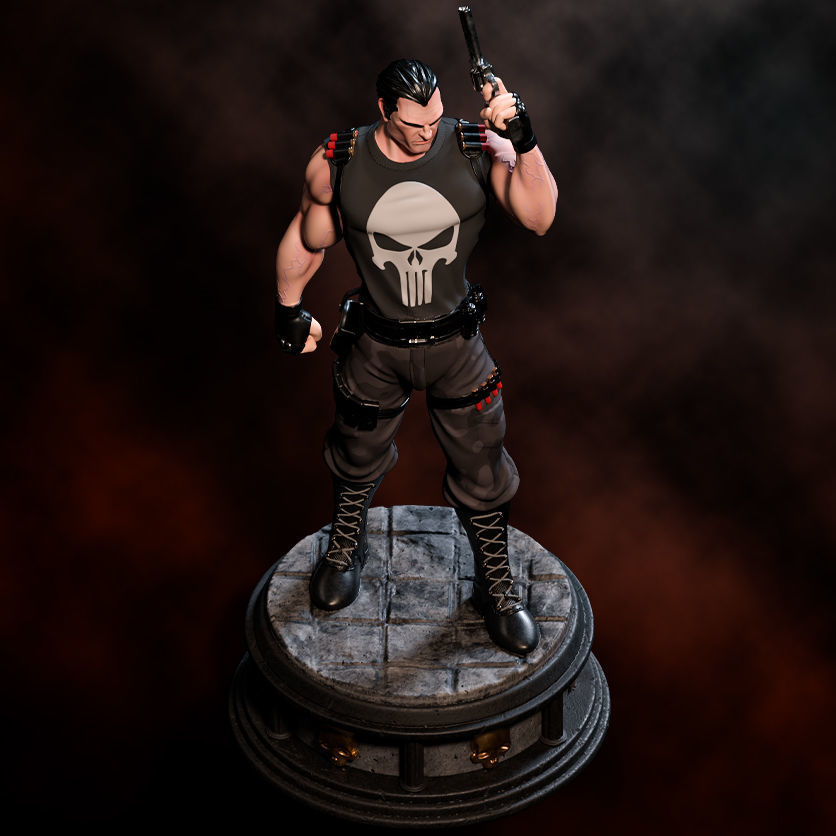 Fanart THE PUNISHER - Statue 3D print model_4