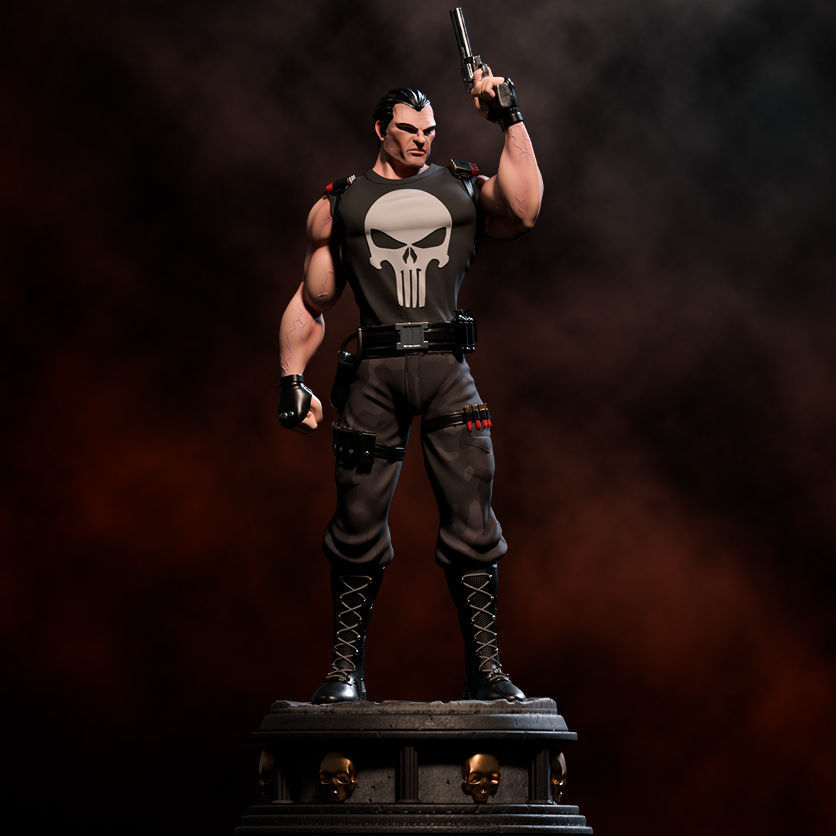 Fanart THE PUNISHER - Statue 3D print model_8
