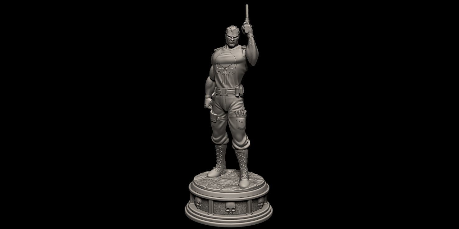 Fanart THE PUNISHER - Statue 3D print model_12