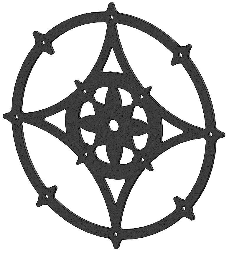 Wrought iron panel for cnc cutting or printing M5 3D print model_1