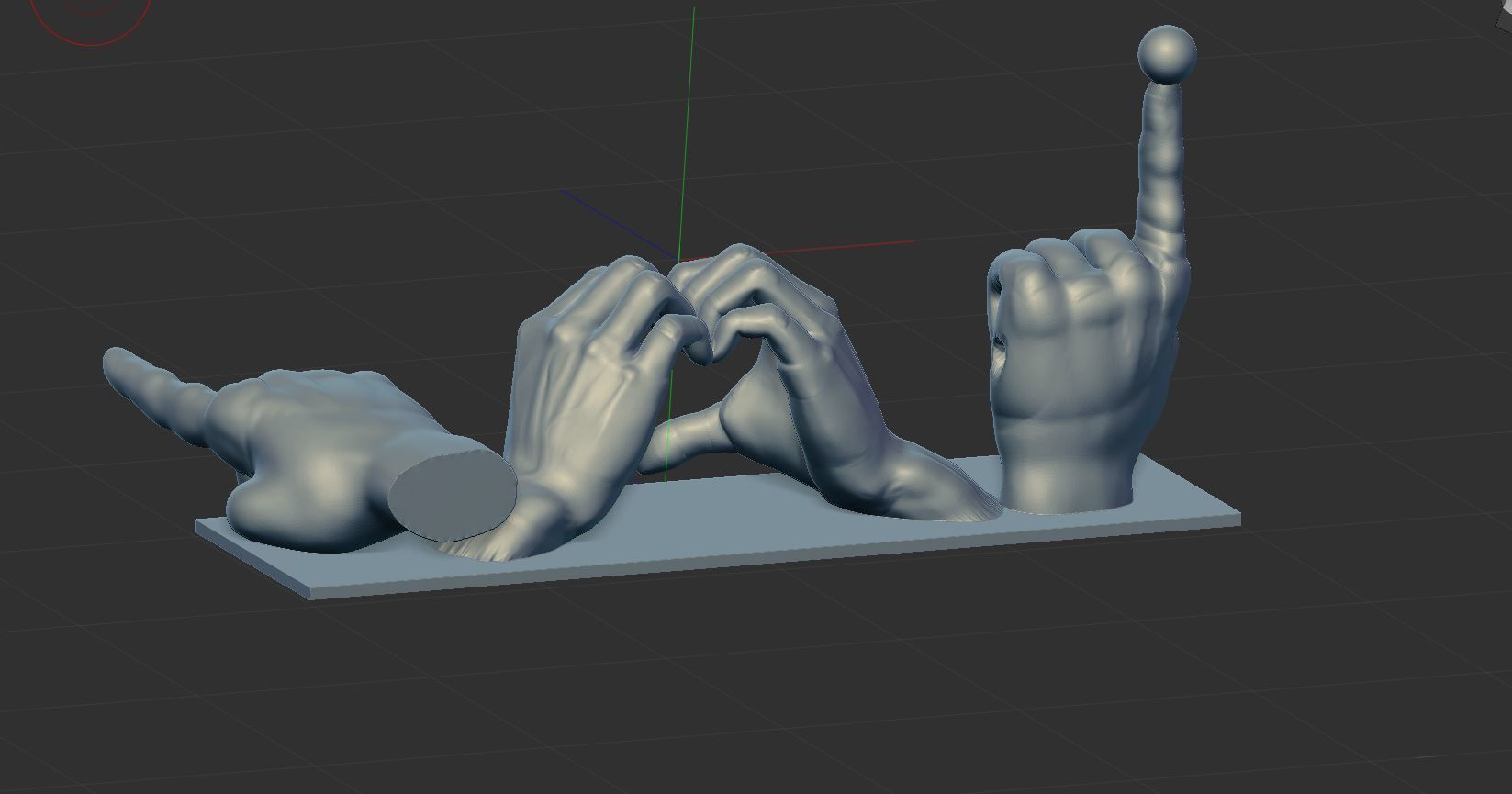 heart shape Hand  3D print model_13