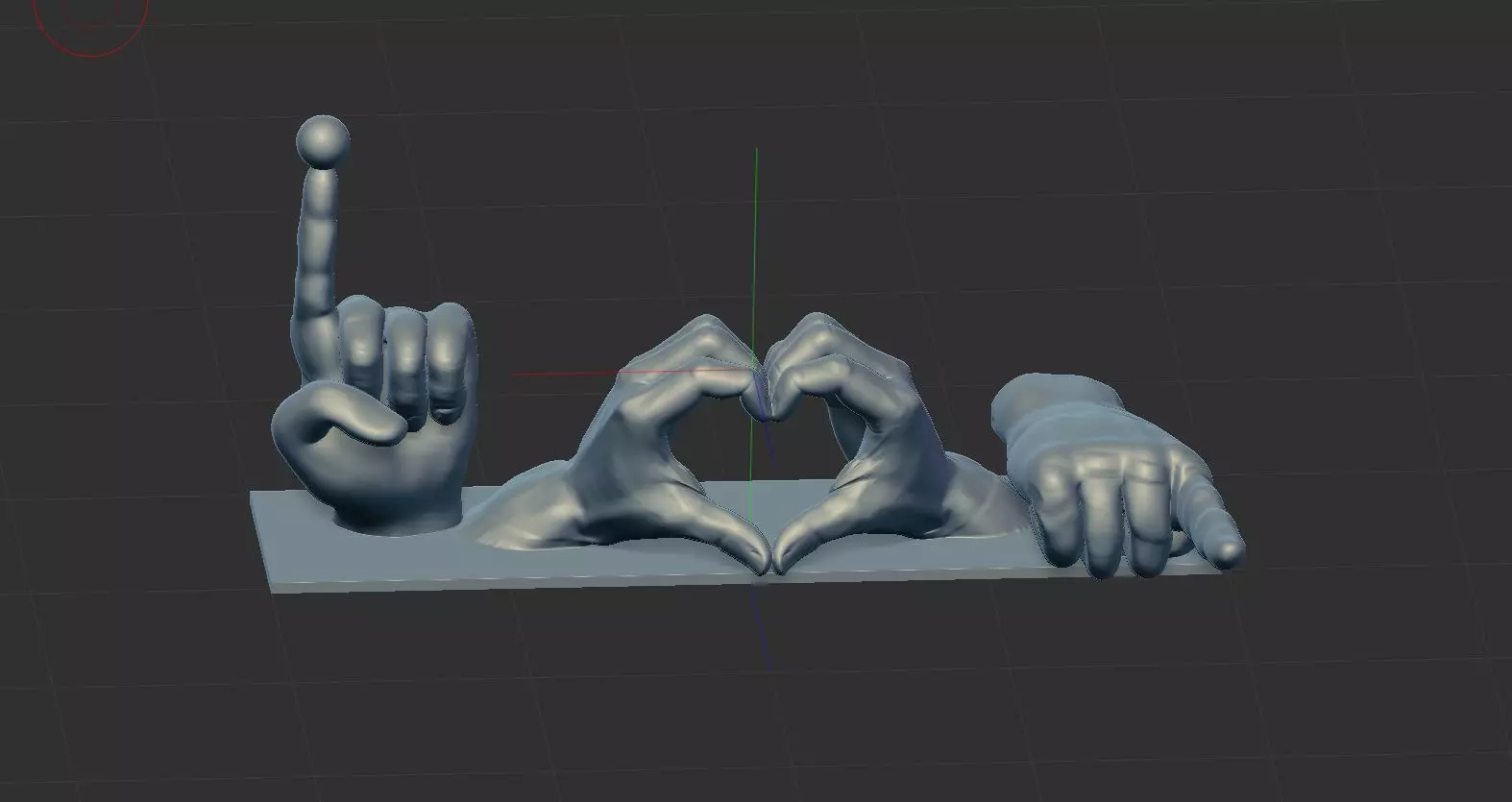 heart shape Hand  3D print model_0