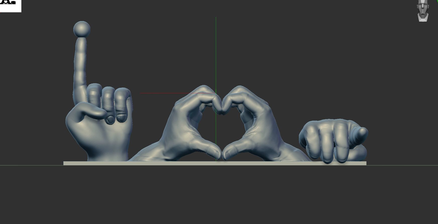 heart shape Hand  3D print model_5