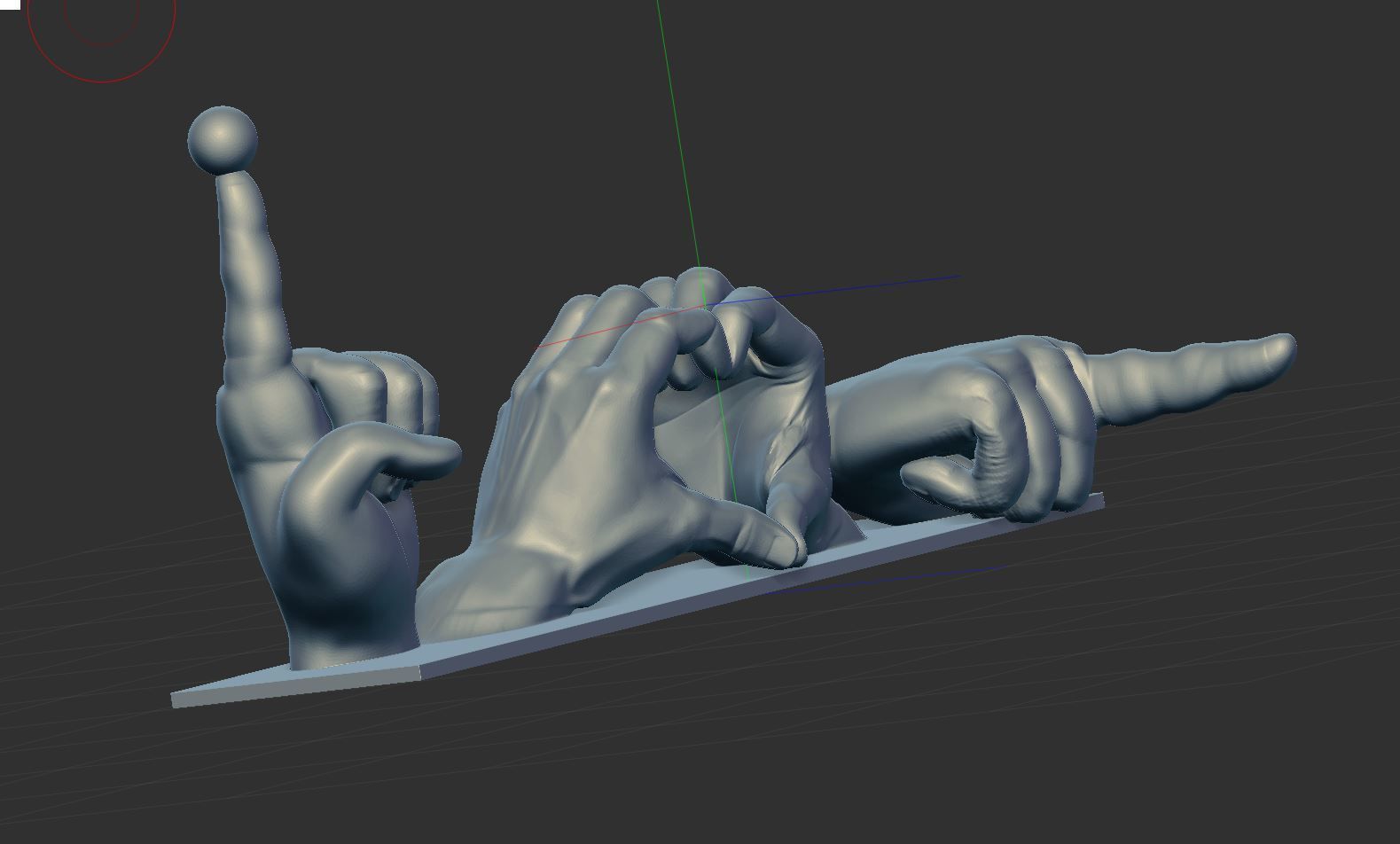 heart shape Hand  3D print model_16