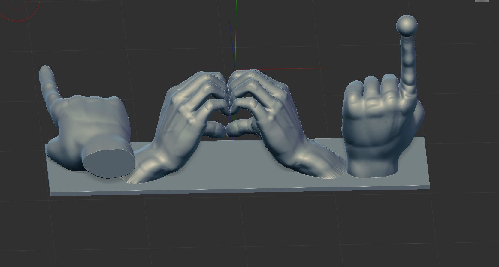 heart shape Hand  3D print model_4