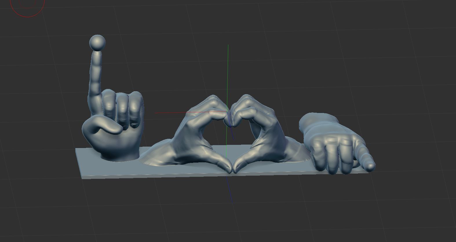 heart shape Hand  3D print model_11