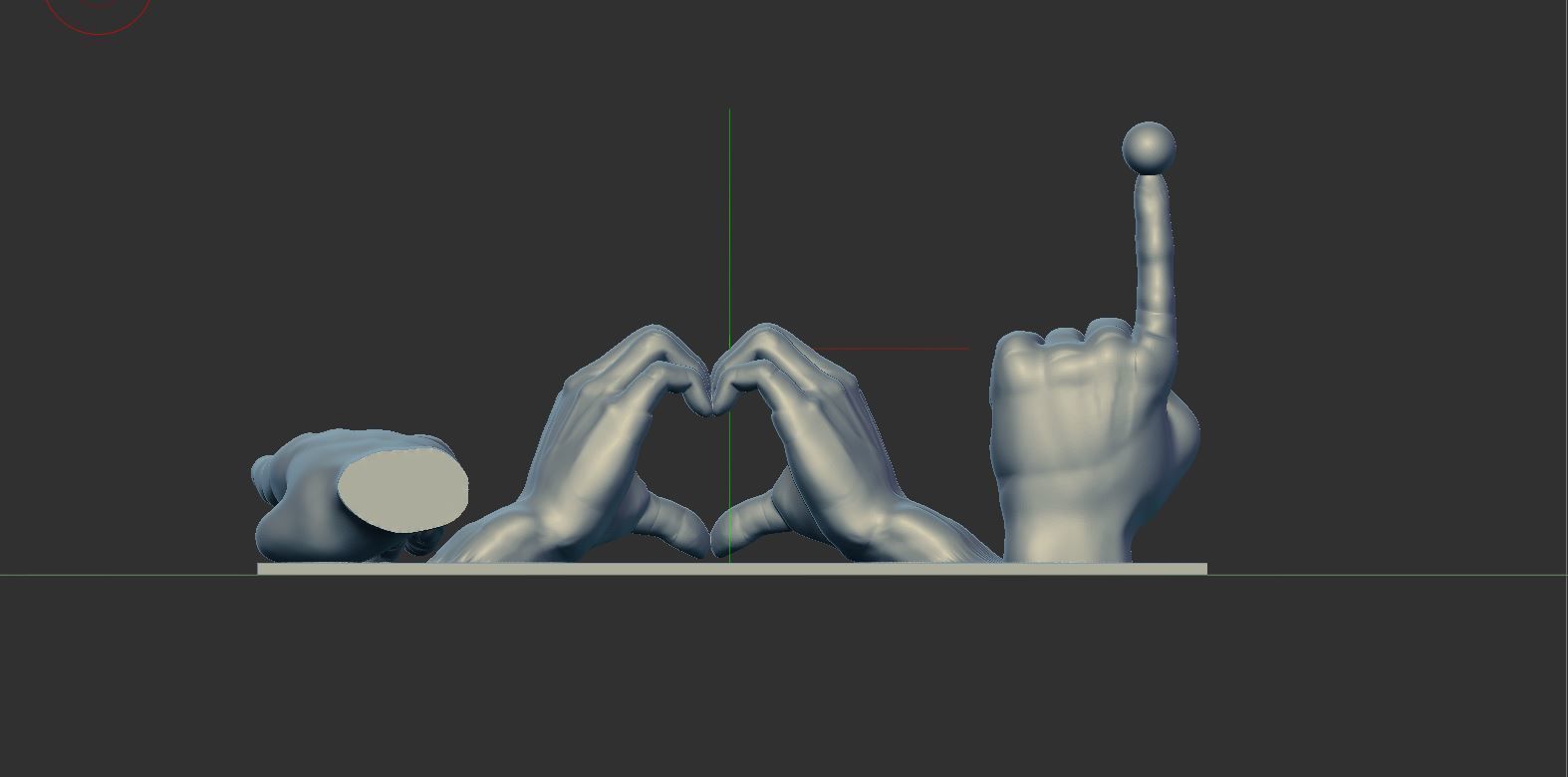 heart shape Hand  3D print model_2