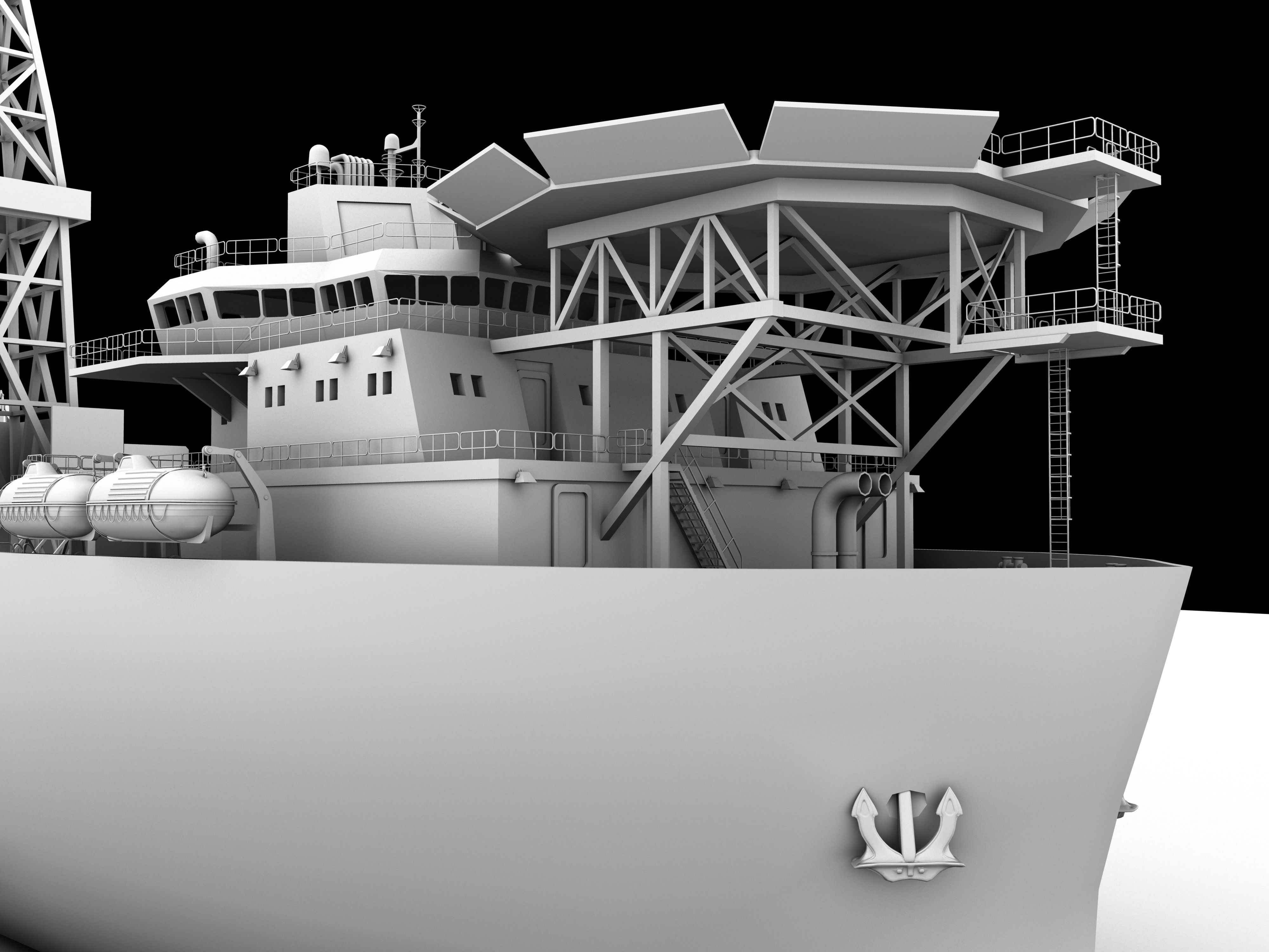 Ocean Rig Drillship 3D model CGTrader