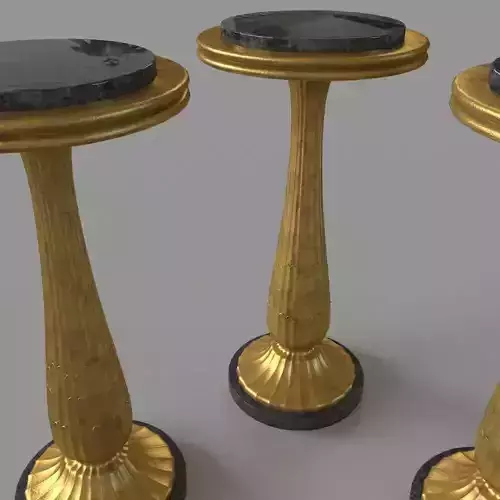 Fluted Side Table Gold Leaf
