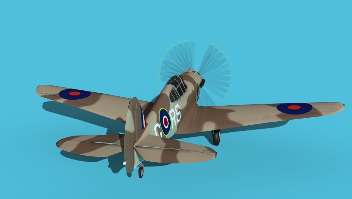Curtiss P-40B Tomahawk V01 RAF 3D model_6