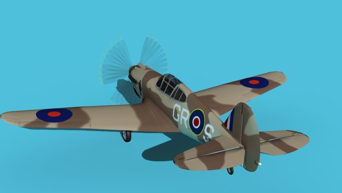 Curtiss P-40B Tomahawk V01 RAF 3D model_7