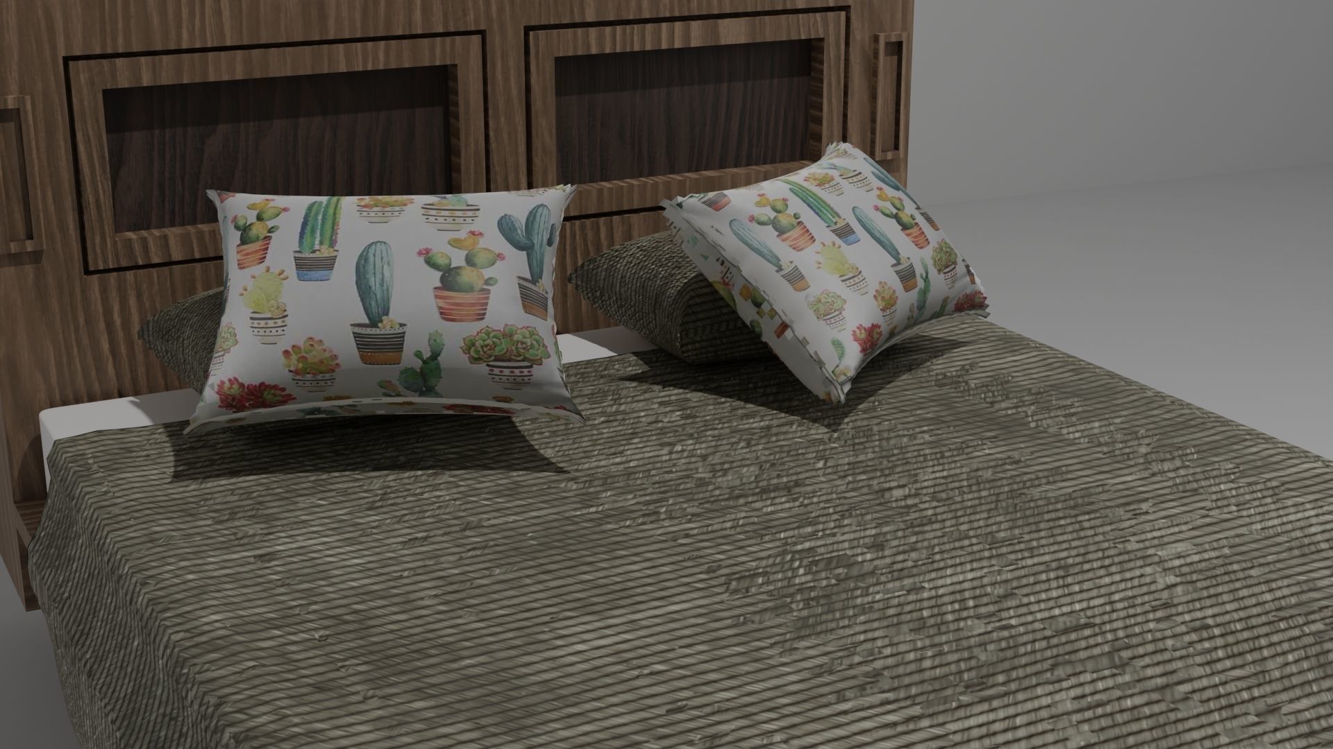 Old style wooden bed Free 3D model_1