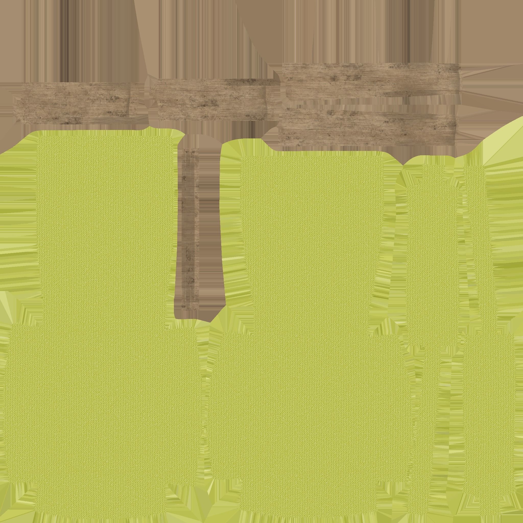 Yellow Wood Armchair - Furniture Interior Design Low-poly 3D model_13