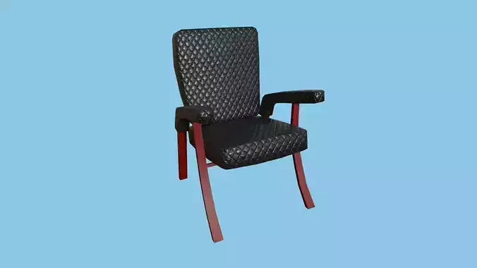 Red Black Armchair - Furniture Interior Design Low-poly 3D model