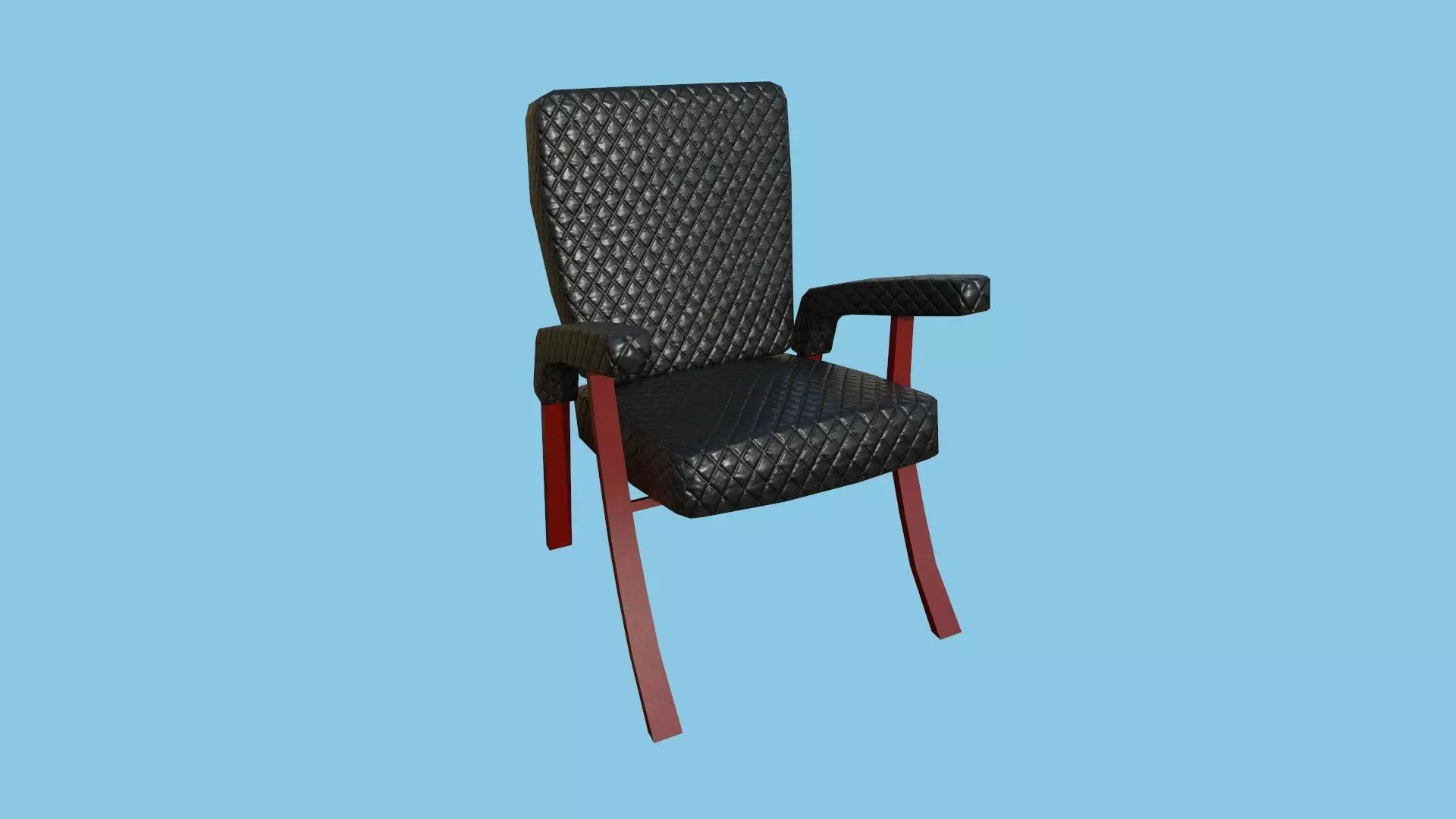 Red Black Armchair - Furniture Interior Design Low-poly 3D model_0