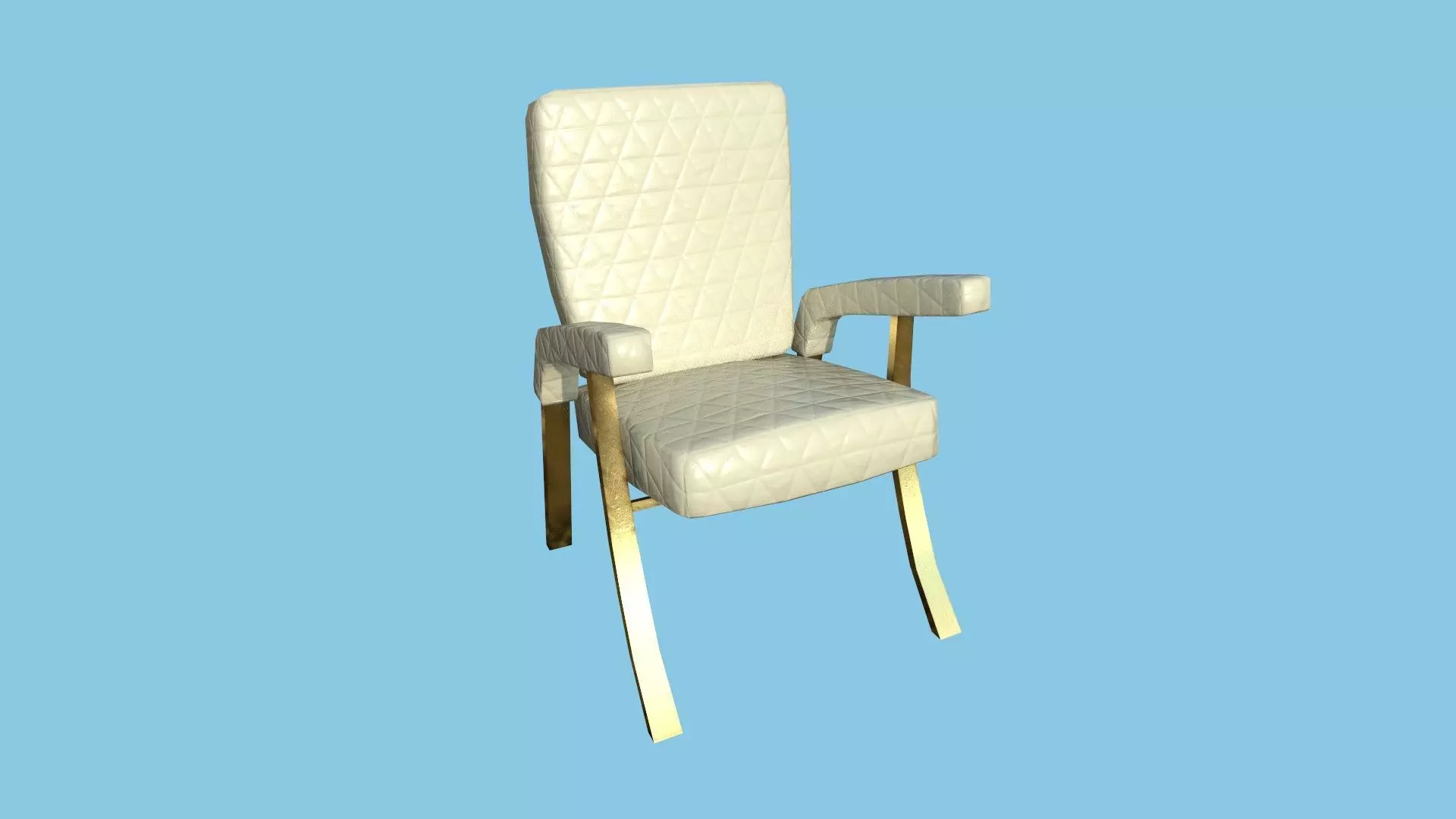 Beige Gold Armchair - Furniture Interior Design Free low-poly 3D model_0