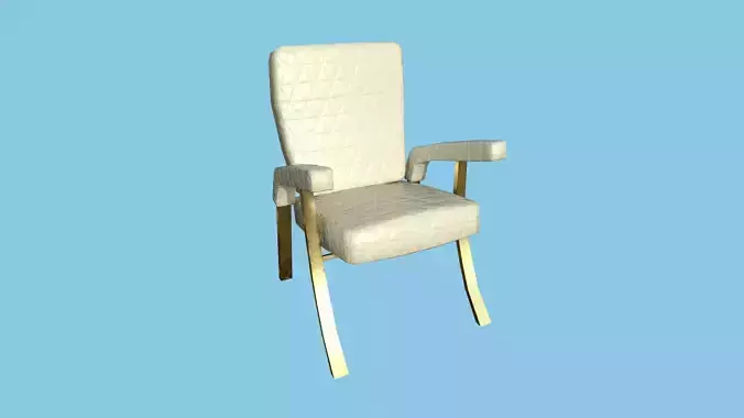 Beige Gold Armchair - Furniture Interior Design Free low-poly 3D model