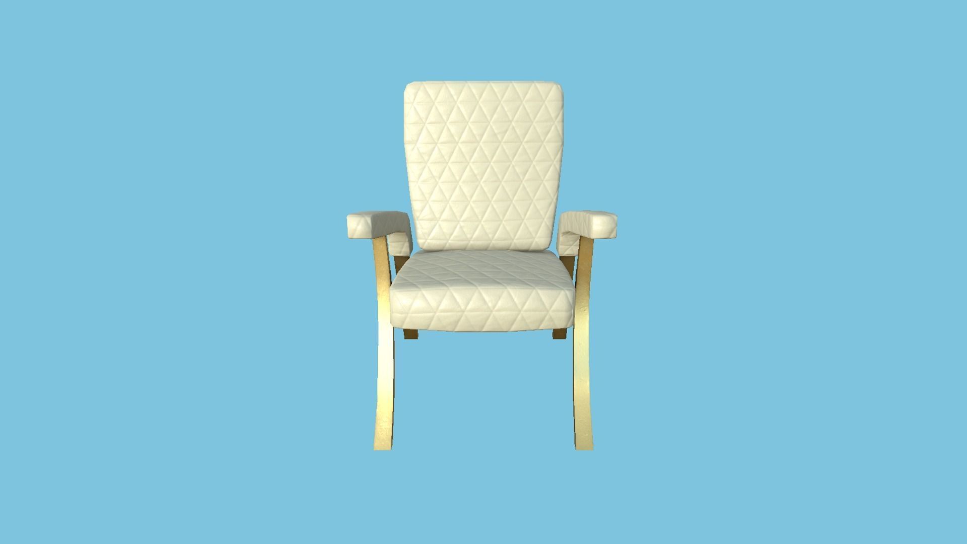 Beige Gold Armchair - Furniture Interior Design Free low-poly 3D model_2