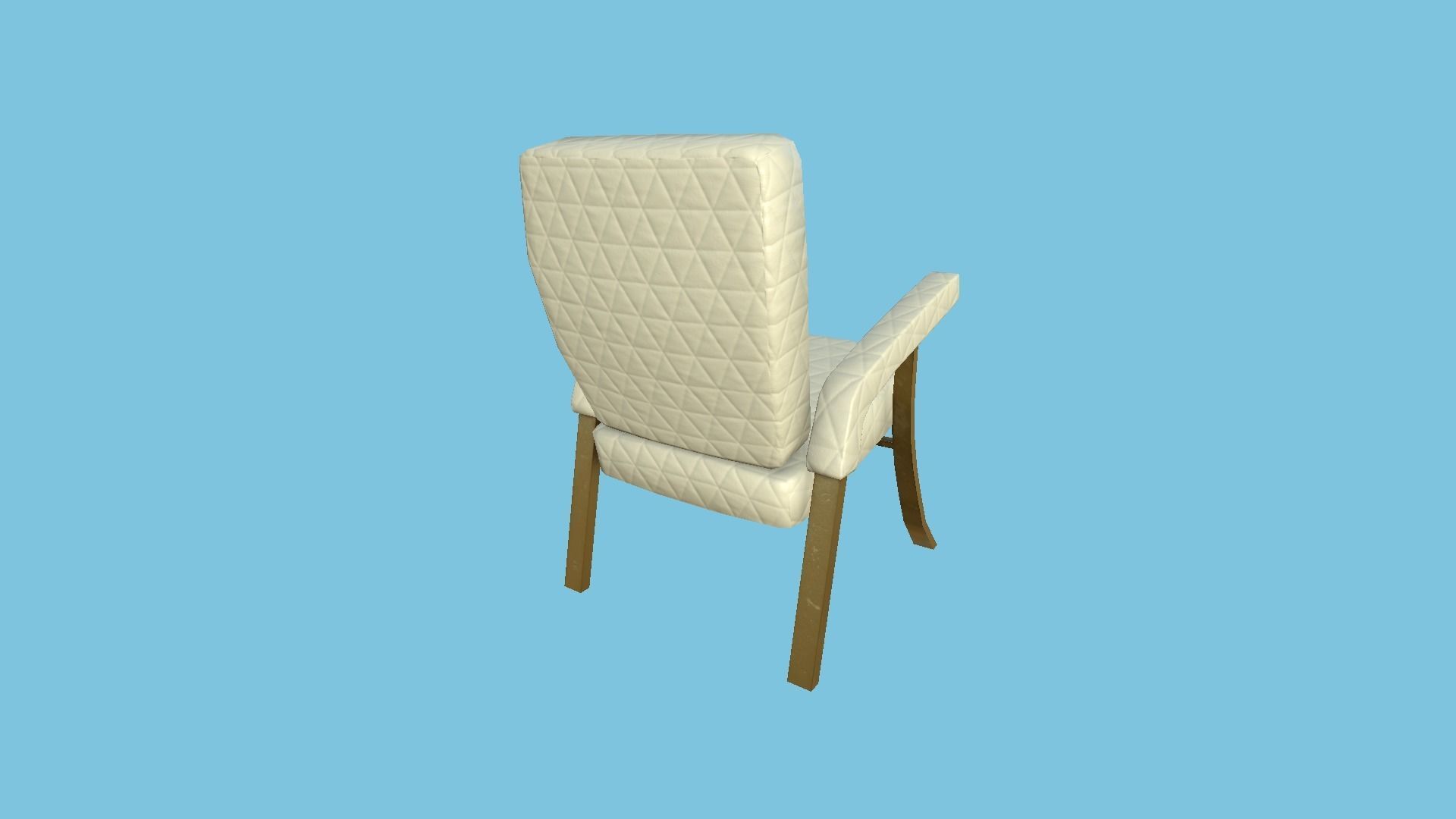Beige Gold Armchair - Furniture Interior Design Free low-poly 3D model_4