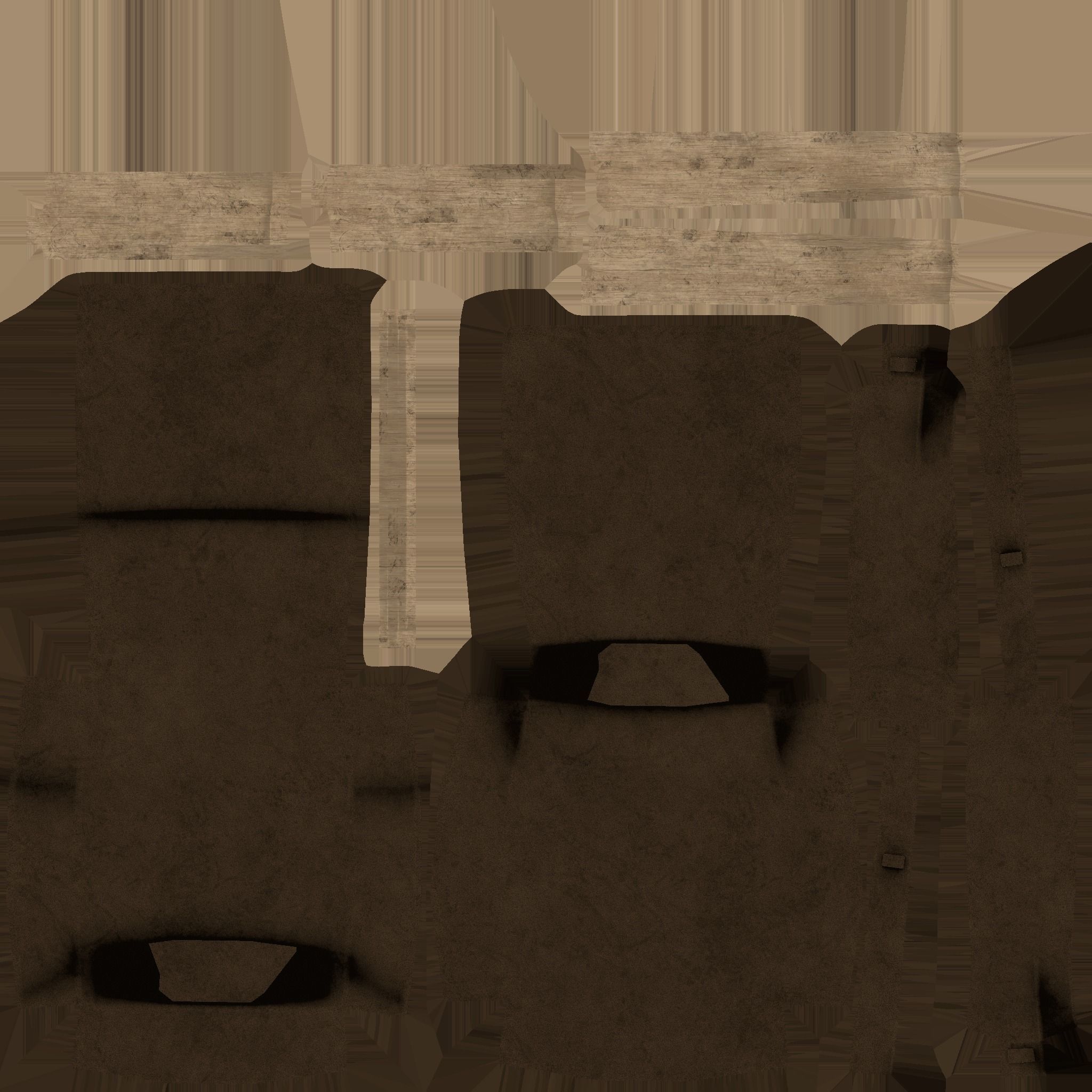 Wood Leather Armchair - Furniture Interior Design Low-poly 3D model_16