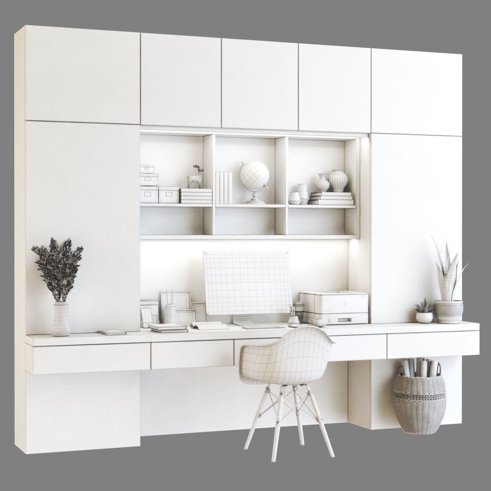 Furniture composition 2 3D model_2