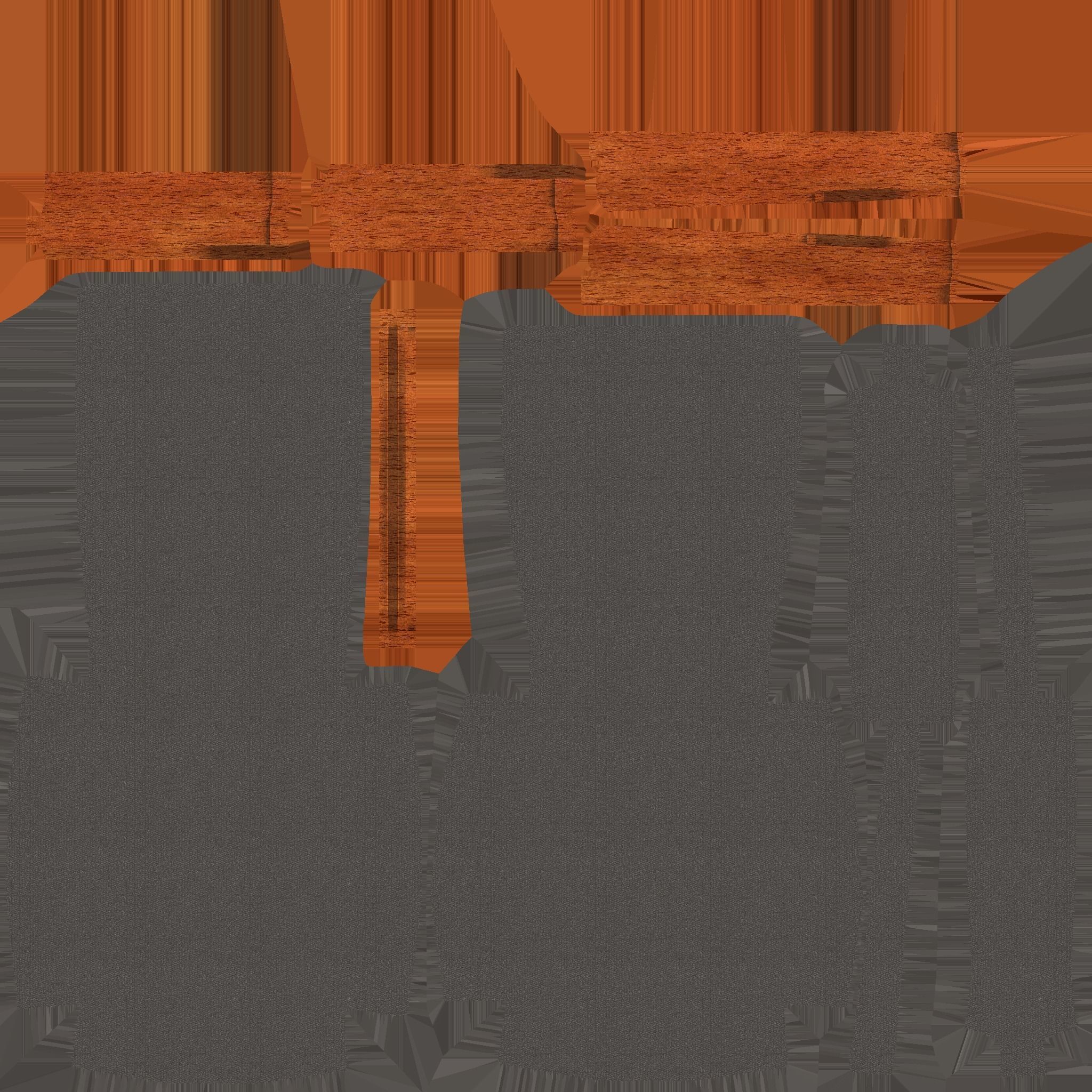 Wood Gray Armchair - Furniture Interior Design Low-poly 3D model_16