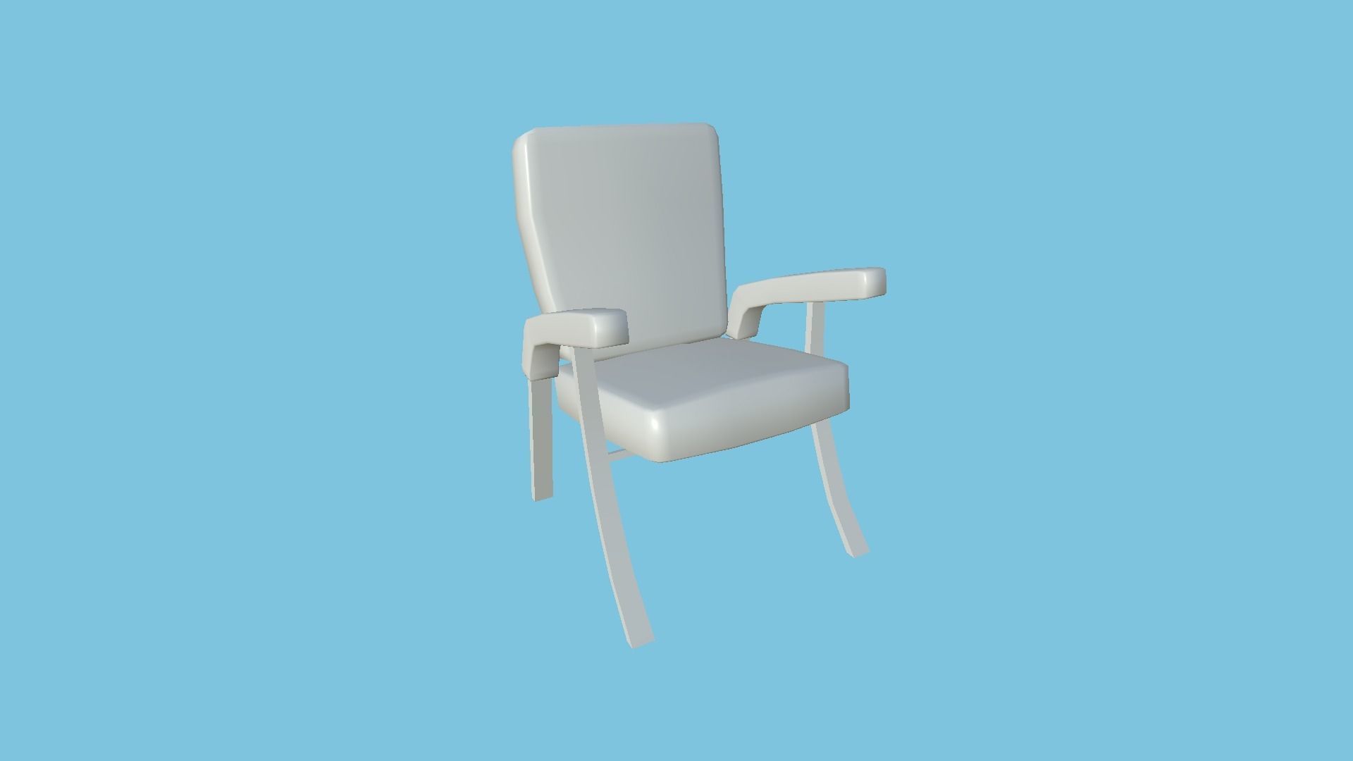 Red Fabric Armchair - Furniture Interior Design Low-poly 3D model_9
