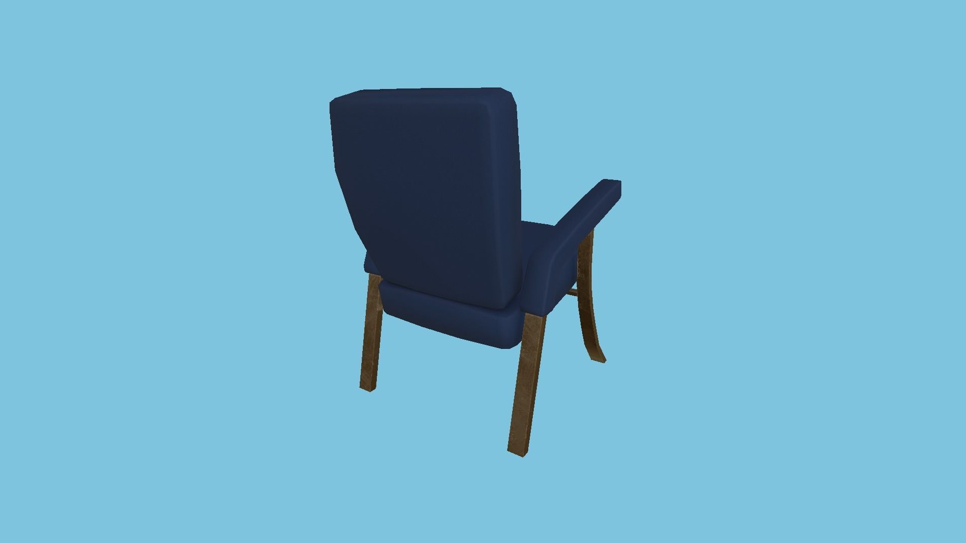 Dark Blue Bronze Armchair - Furniture Interior Design Low-poly 3D model_4