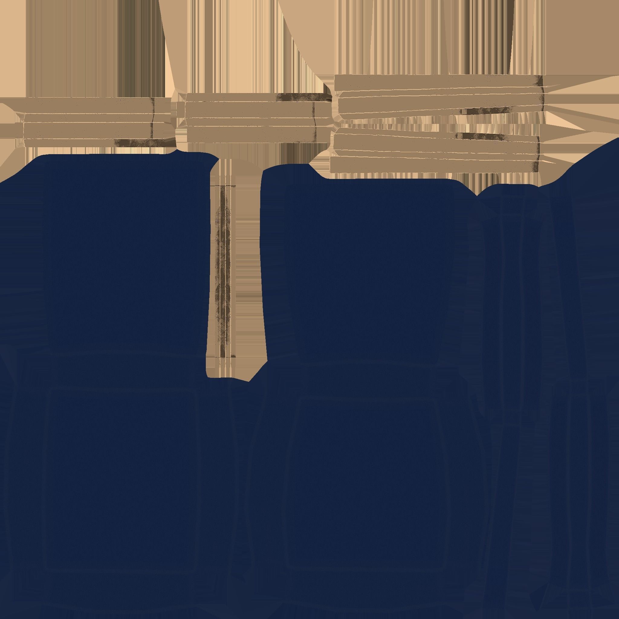 Dark Blue Bronze Armchair - Furniture Interior Design Low-poly 3D model_17