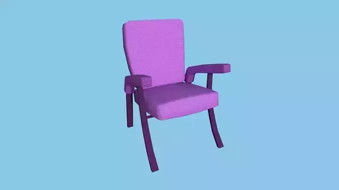 Pink Armchair - Furniture Interior Design Low-poly 3D model