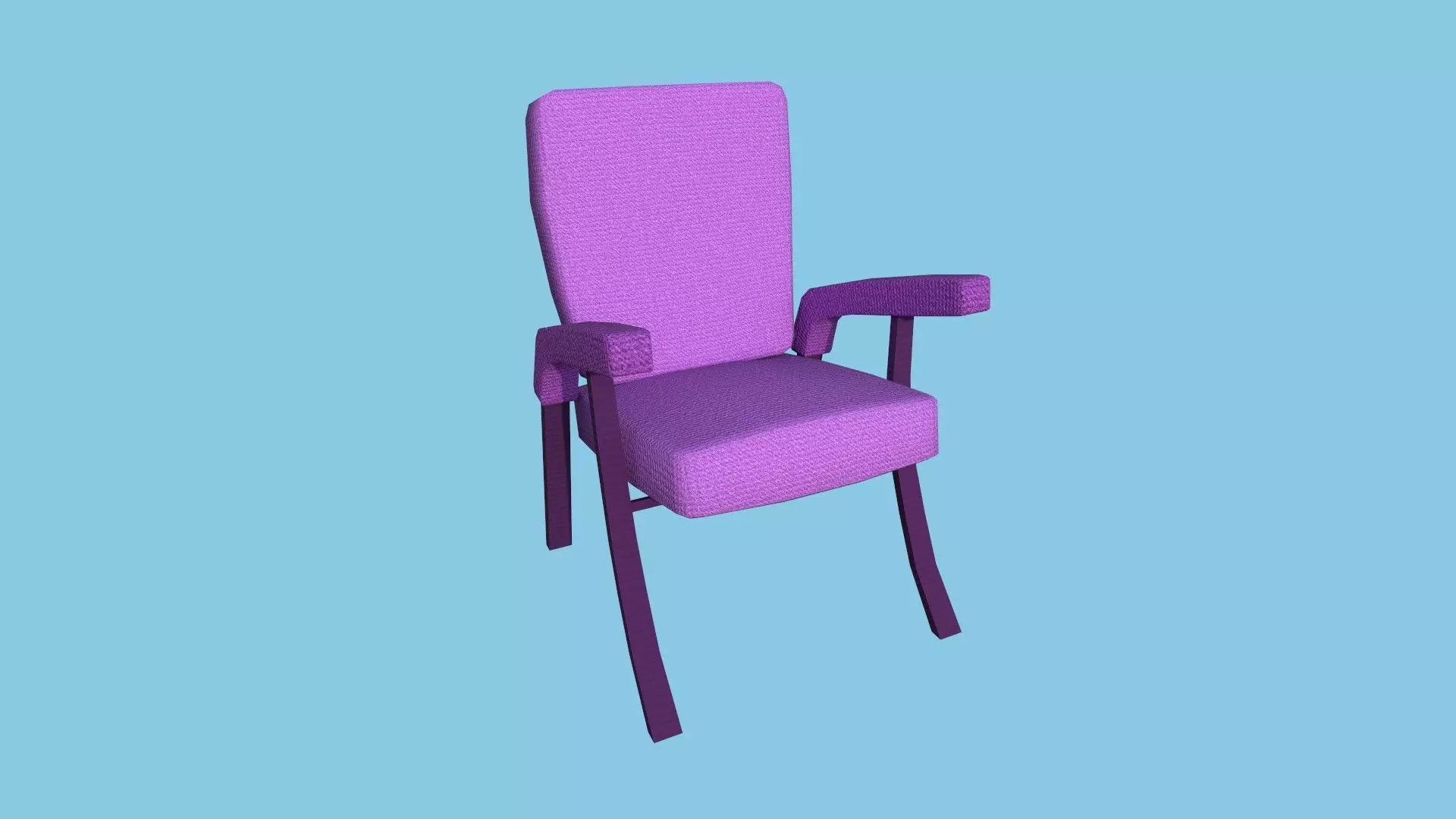 Pink Armchair - Furniture Interior Design Low-poly 3D model_0
