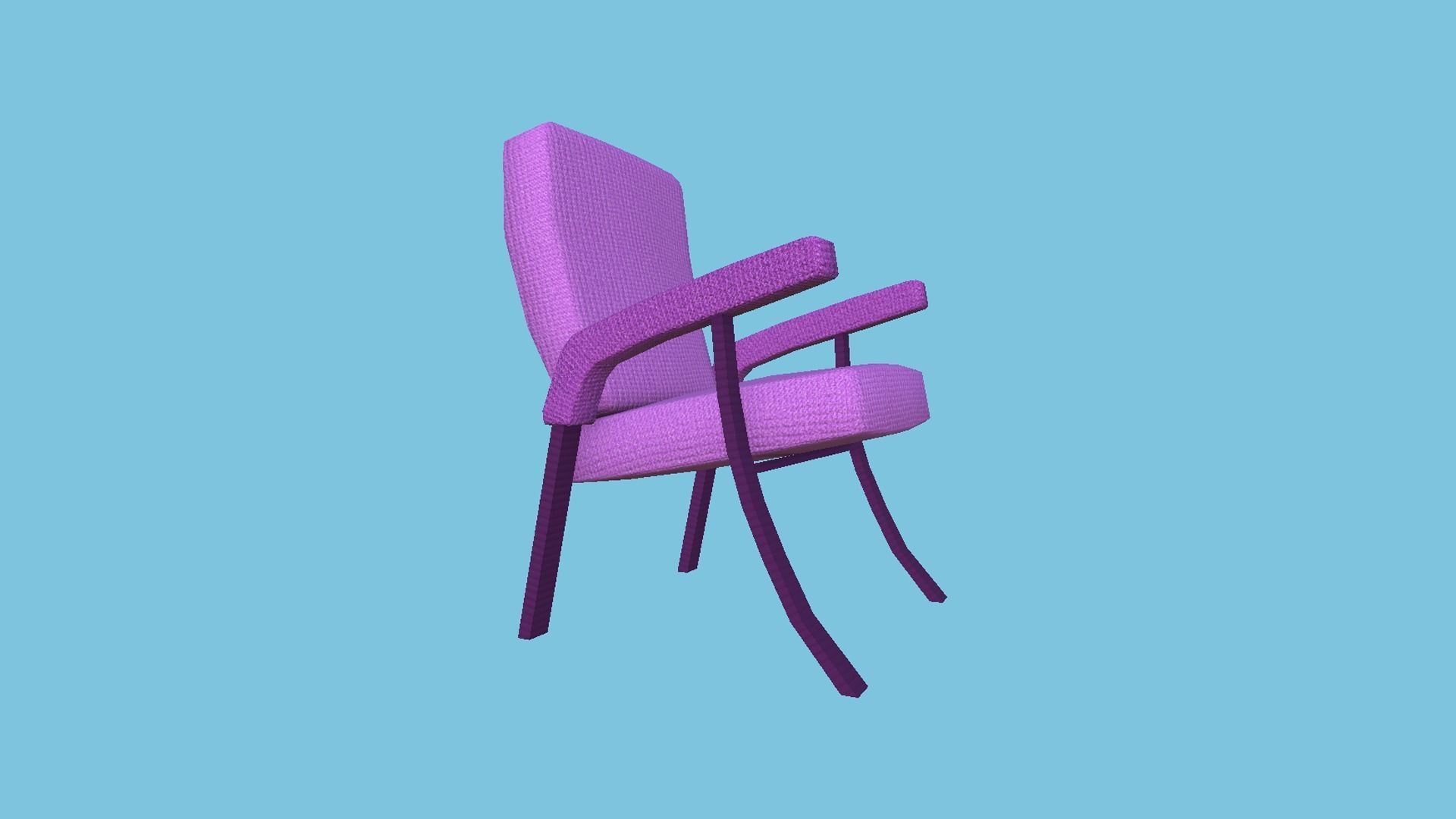 Pink Armchair - Furniture Interior Design Low-poly 3D model_3
