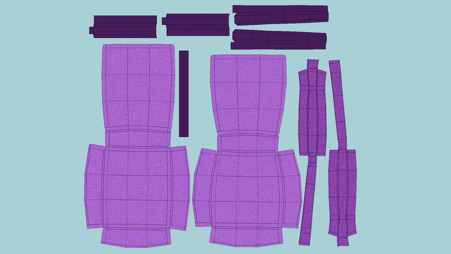 Pink Armchair - Furniture Interior Design Low-poly 3D model_5