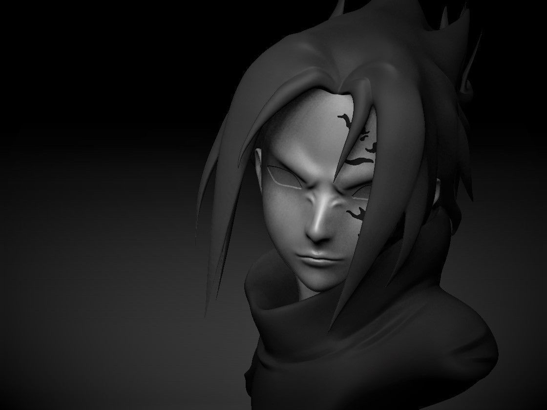 SASUKE CURSED MARK BUST MODEL 3D print model_1