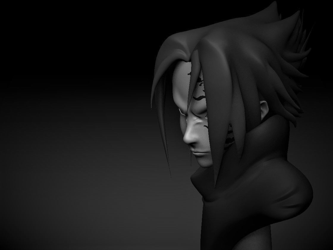SASUKE CURSED MARK BUST MODEL 3D print model_4