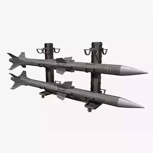 Military Missile Rack Low-poly 3D model