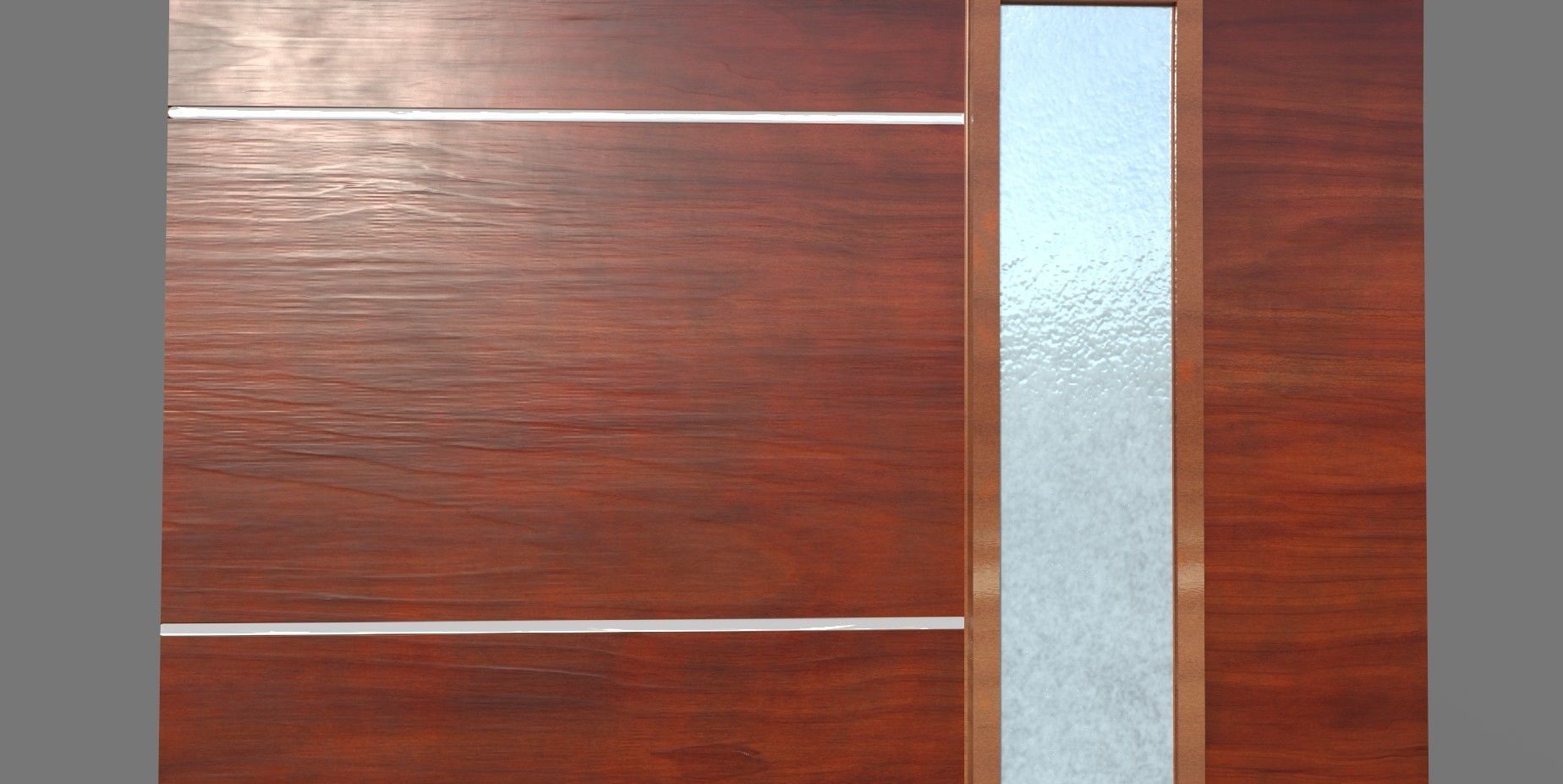 Low-Poly Wooden Door Low-poly 3D model_3