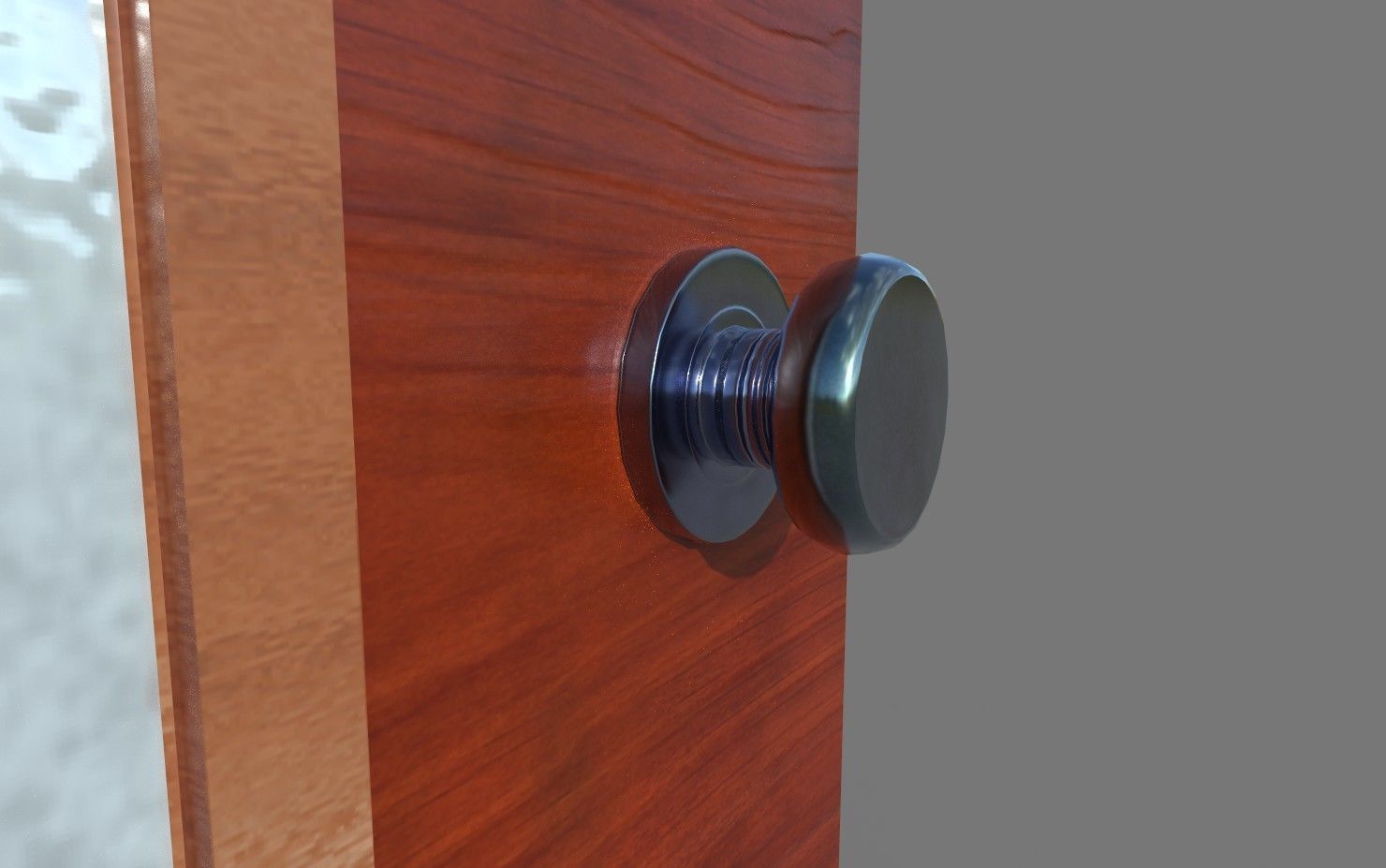 Low-Poly Wooden Door Low-poly 3D model_4