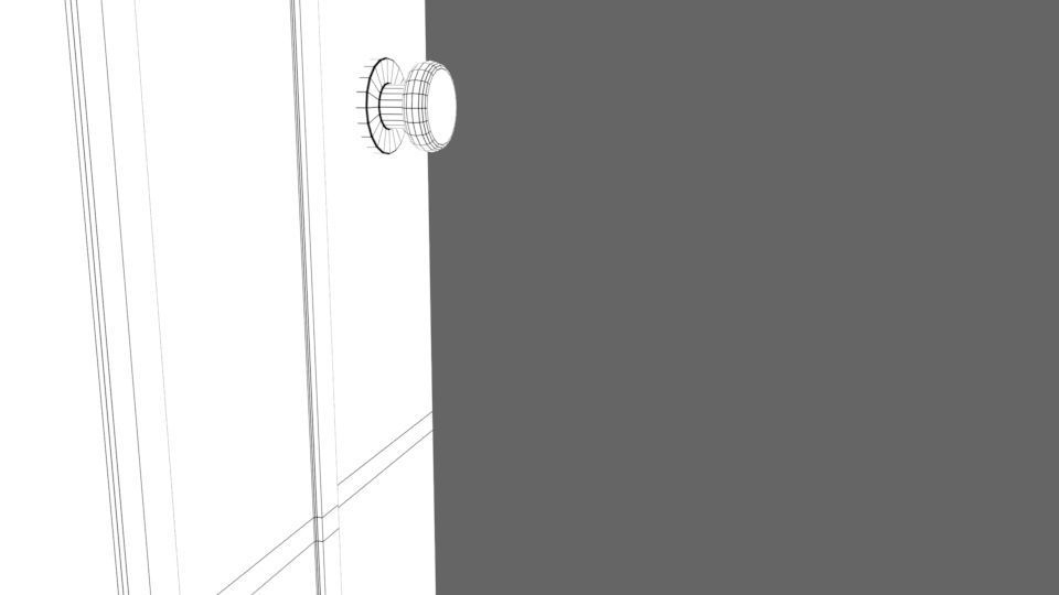 Low-Poly Wooden Door Low-poly 3D model_15