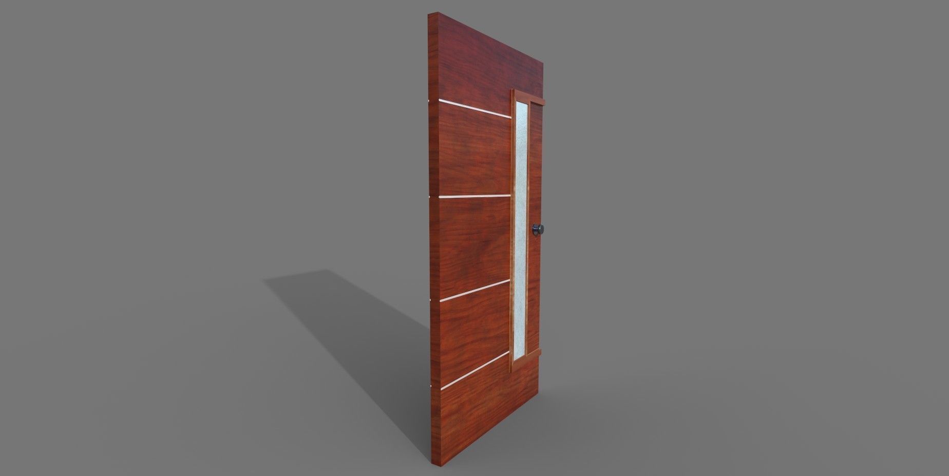 Low-Poly Wooden Door Low-poly 3D model_2
